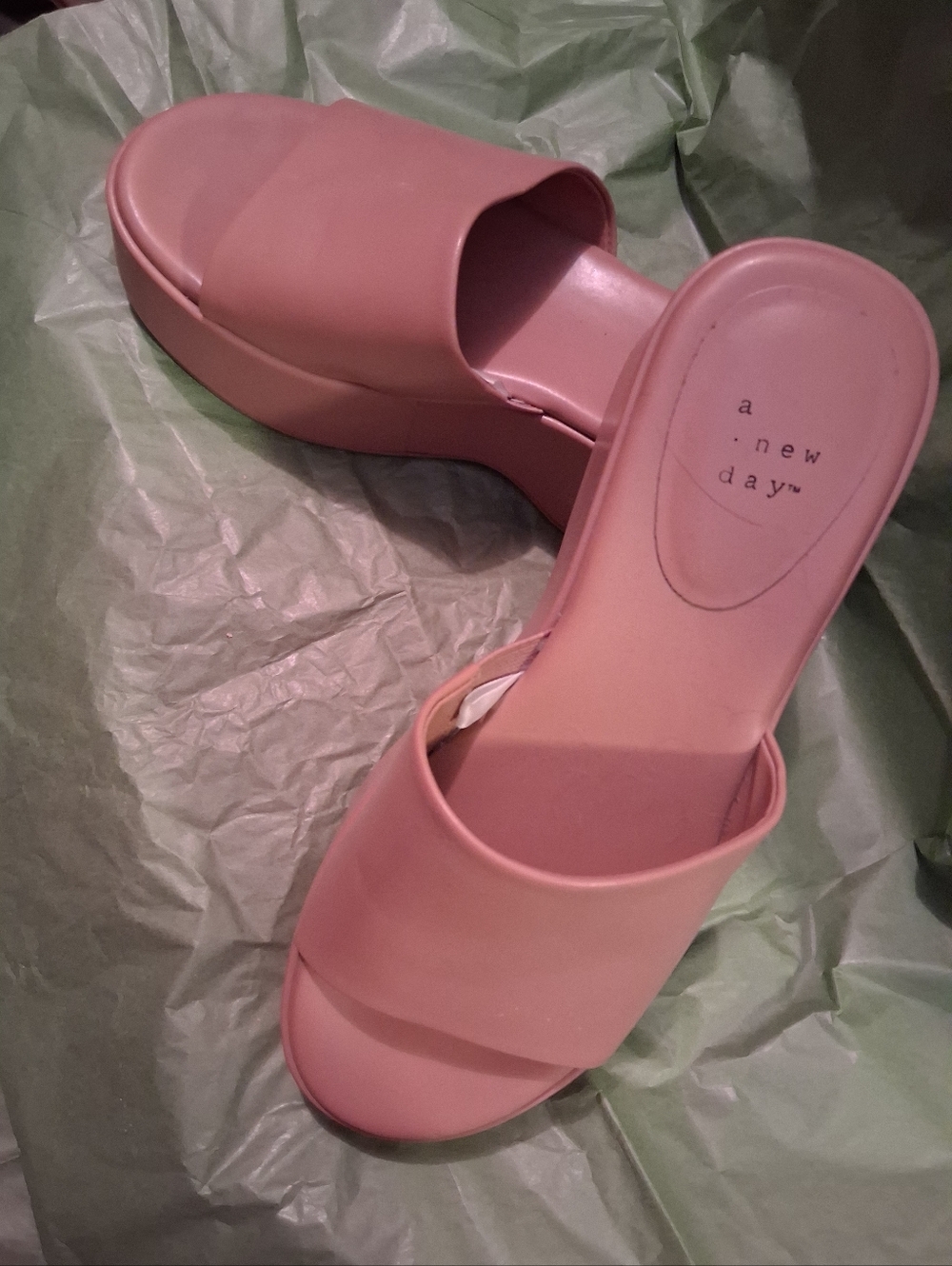 a new day Pink Platform Slide Mules